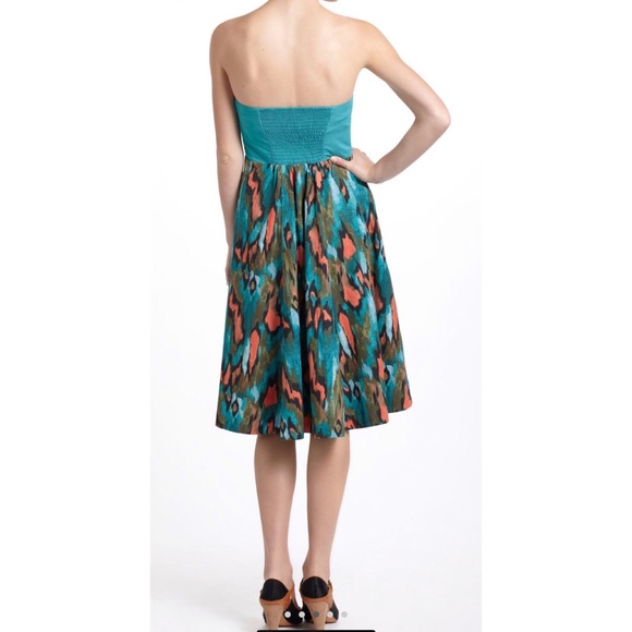 SOLD 🚫 Anthro | Girls From Savoy Ikat Strapless Dress 4P - Picture 5 of 8